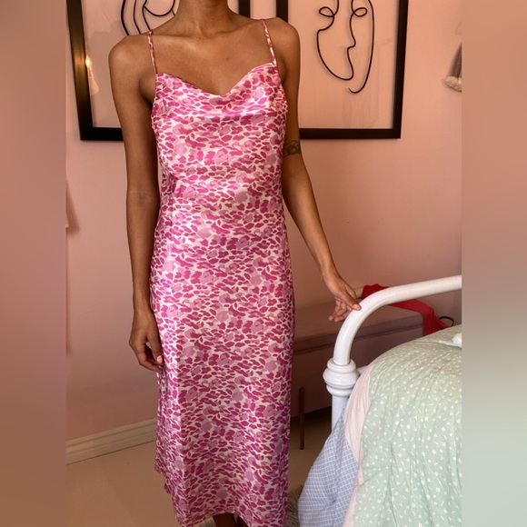 Pink Animal Print cowl neck dress by Paper Heart. - Picture 9 of 9